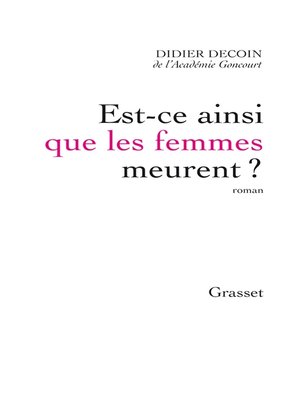 cover image of Est-ce ainsi que les femmes meurent ?